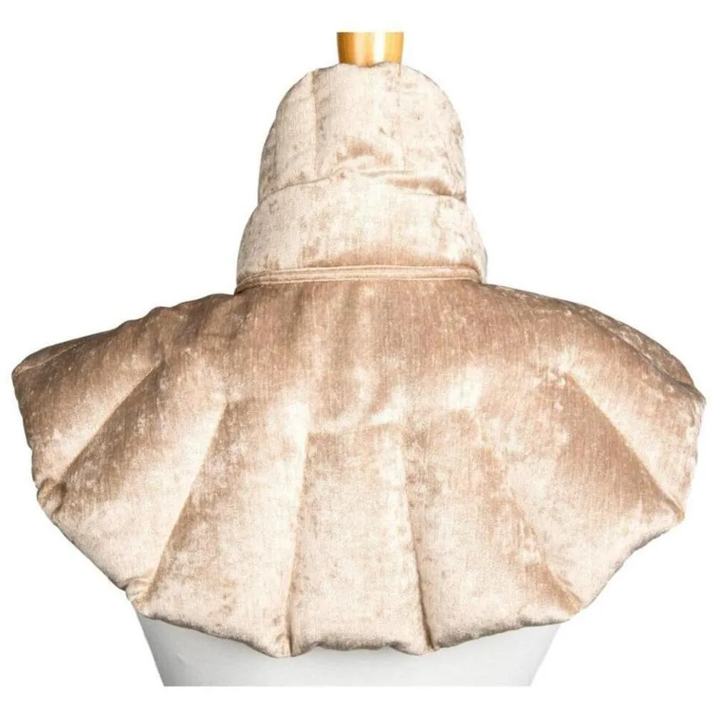 Kozi - Comforting Shoulder Wrap / Material: Velour / Size: 17"L x 16"W / Color: Jute
