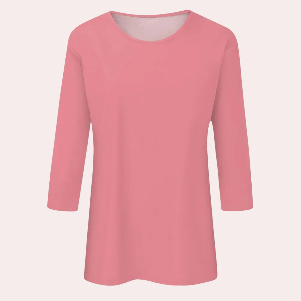 Ladies' 3/4 Sleeve T-Shirt - Casual Cotton Top for Everyday Wear