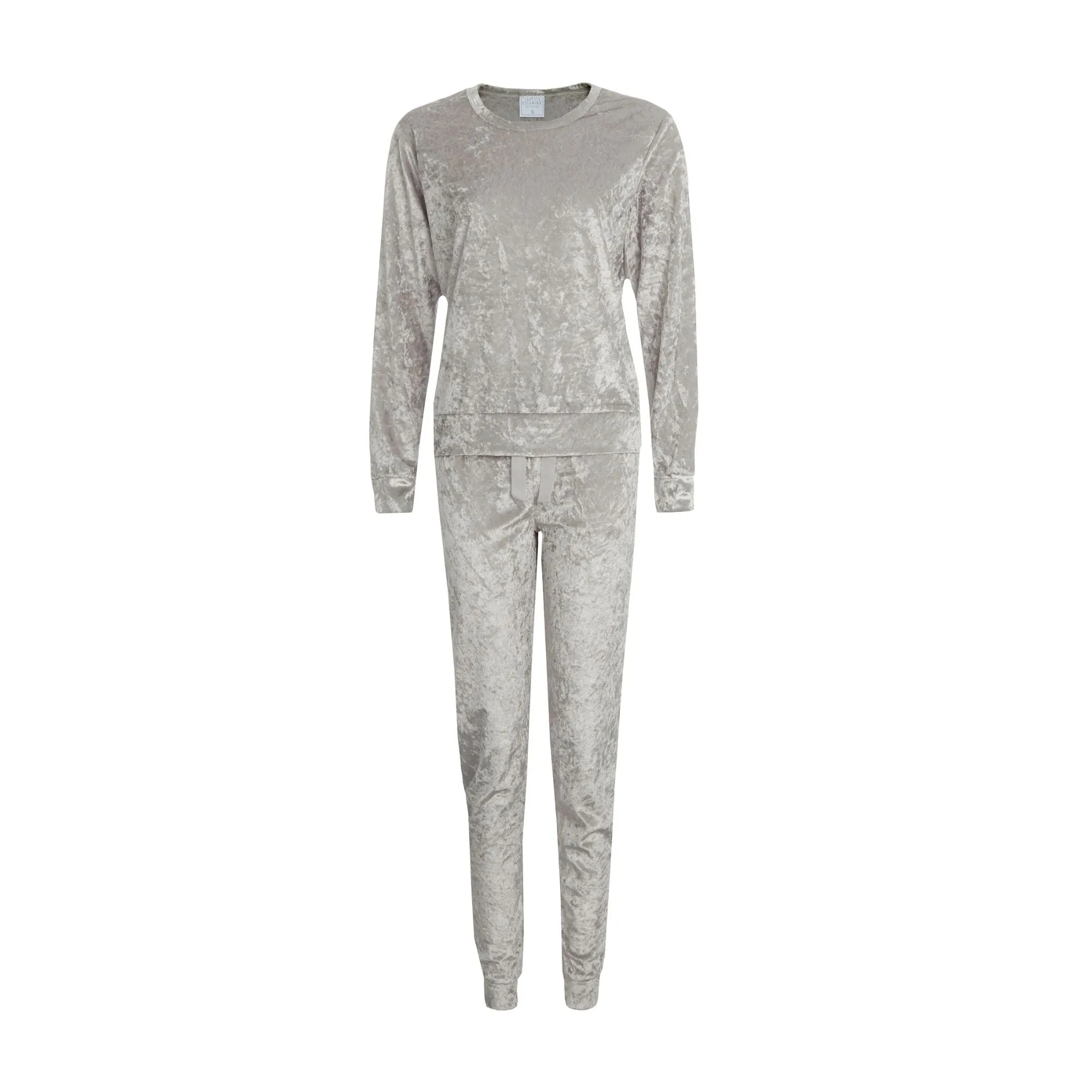 Ladies Velvet Lounge Suit: Cozy Crushed Fleece Pyjamas Set for Winter Comfort