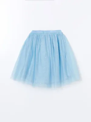 LCW Kids Blue Elastic Waist Girl Tutu Skirt