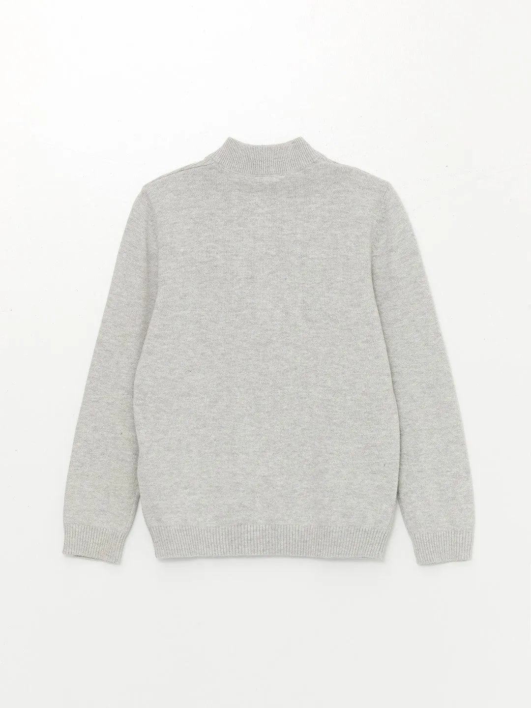 LCW Kids

Gray Melange Stand Collar Textured Boy's Knitwear Cardigan