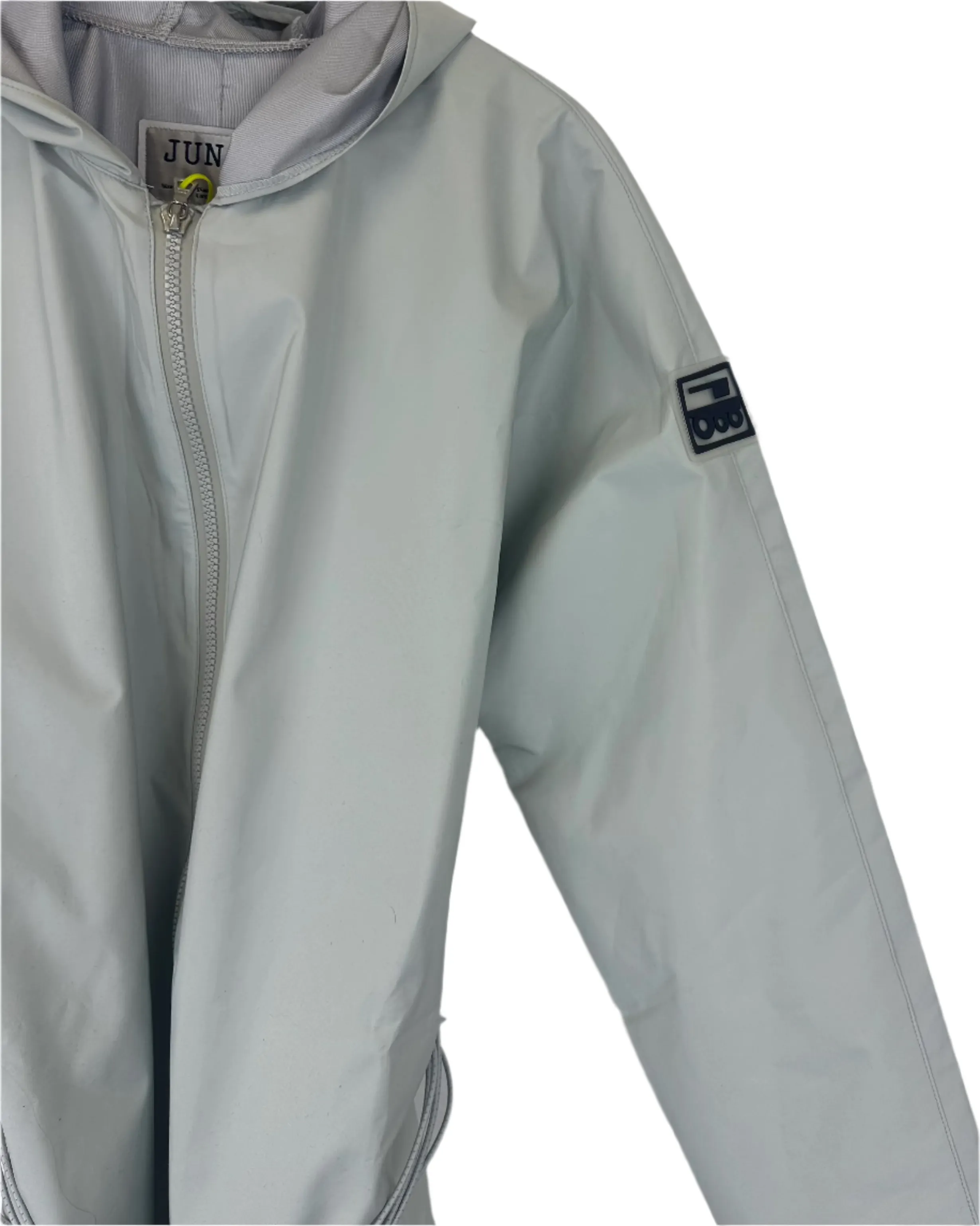 Light Gray Long Raincoat With Bungee Belt - Size 2/4, 6/8, 8/10 and 10/12