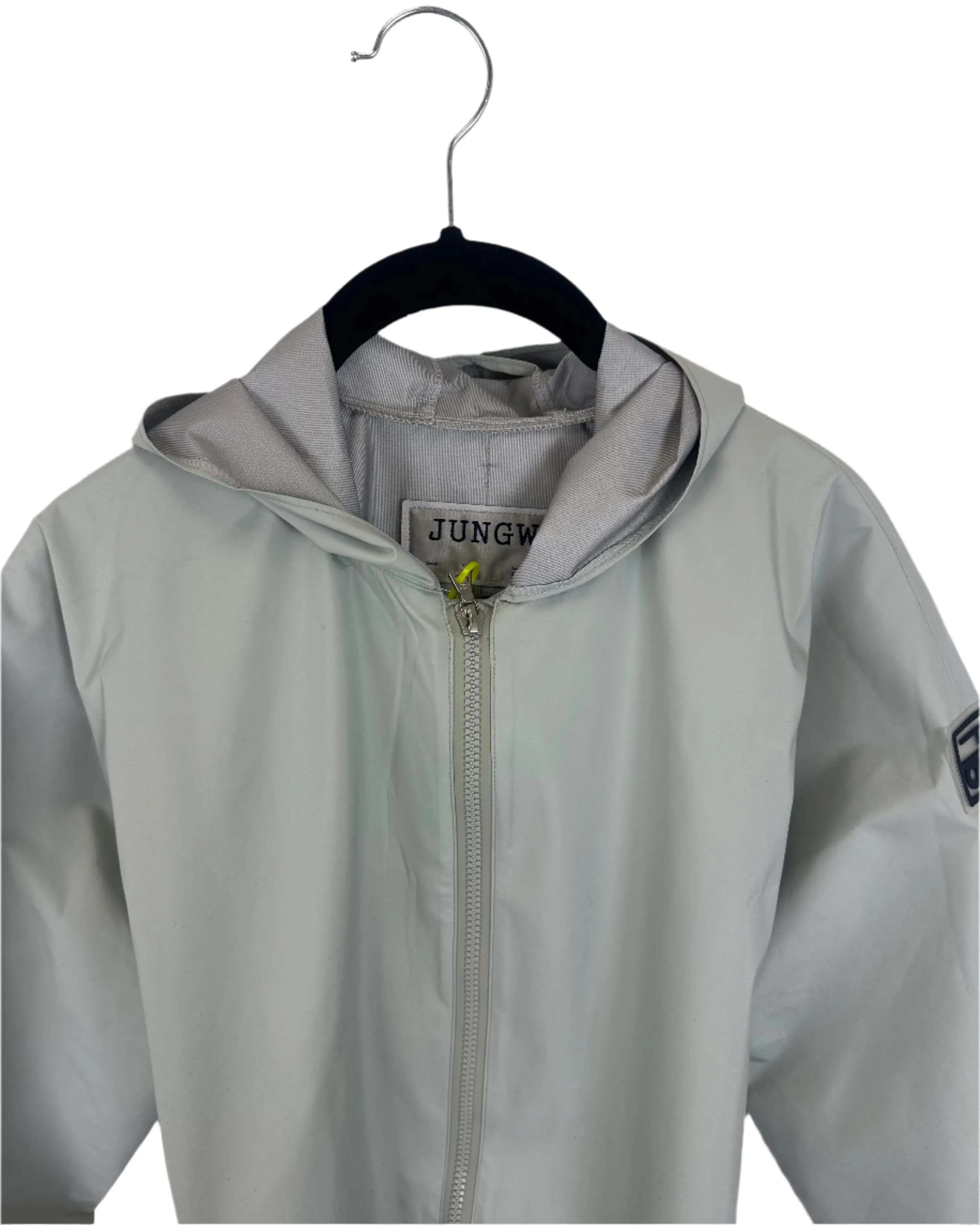 Light Gray Long Raincoat With Bungee Belt - Size 2/4, 6/8, 8/10 and 10/12