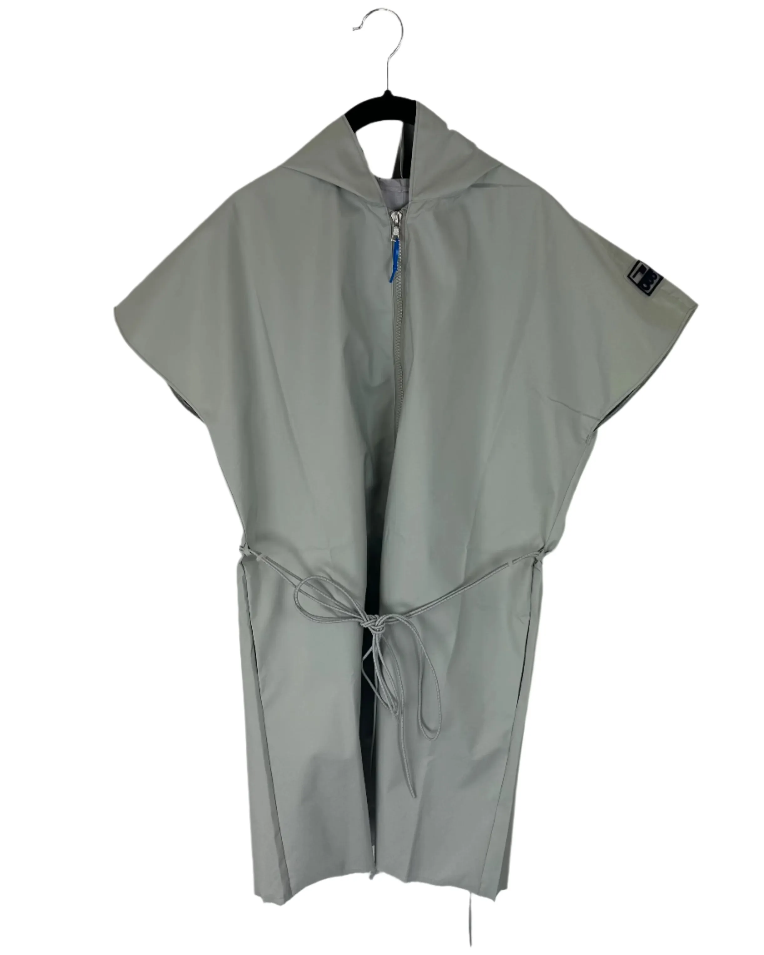 Light Gray Short Sleeve Raincoat With Bungee Belt - Size 4/6, 6/8, 8/10 and 10/12