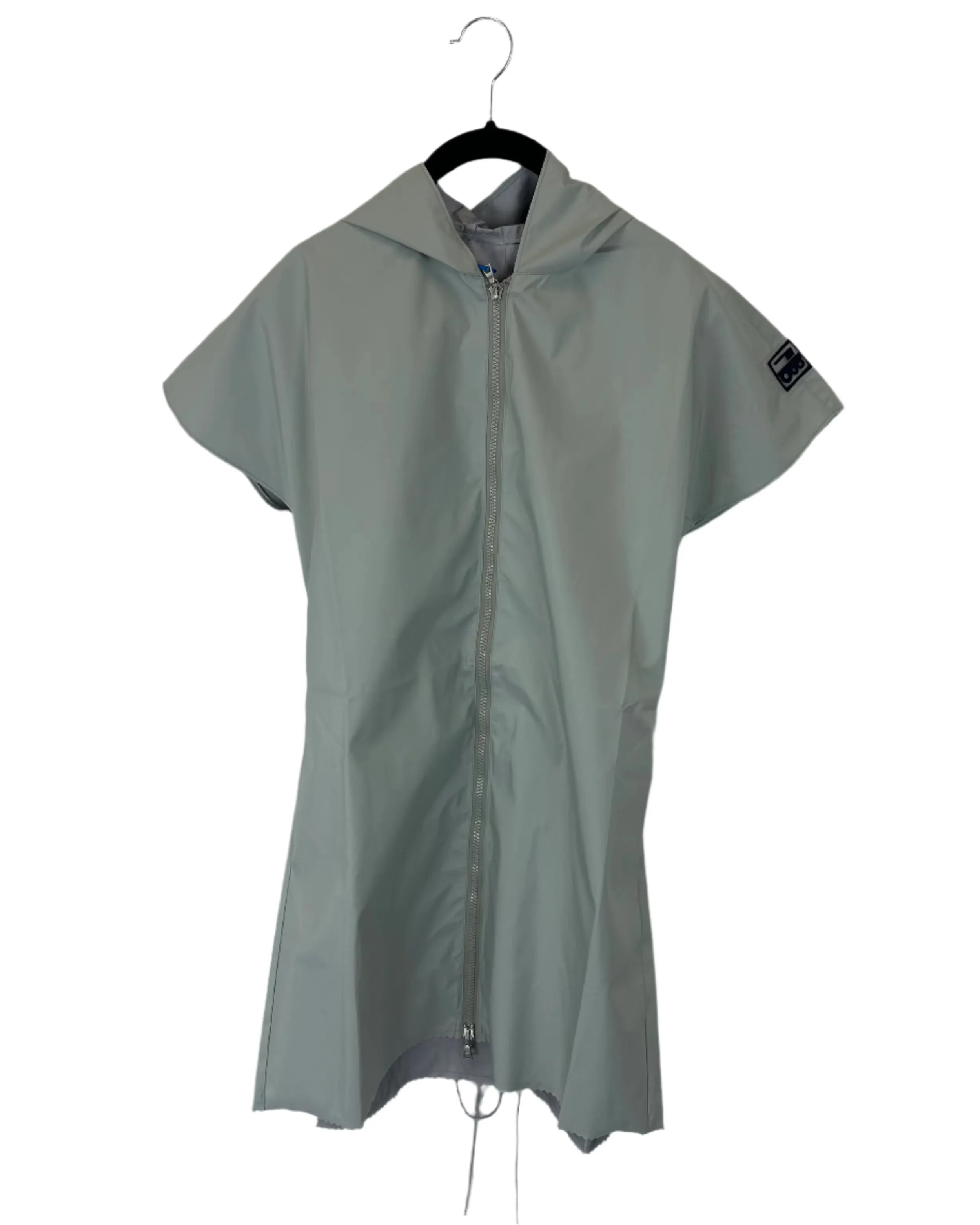 Light Gray Short Sleeve Raincoat With Bungee Belt - Size 4/6, 6/8, 8/10 and 10/12
