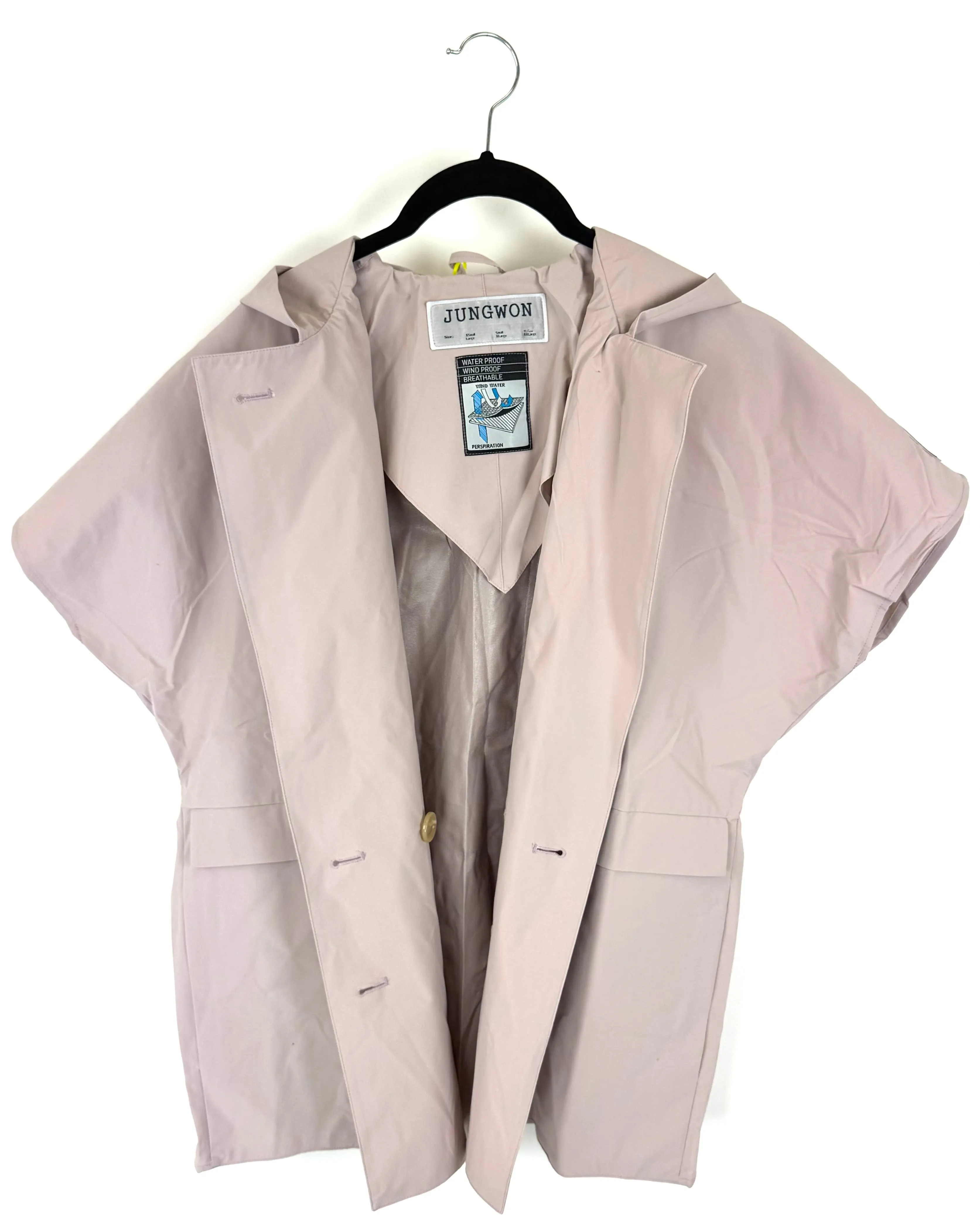 Light Mauve Short Sleeve Raincoat - Size 6 - 10