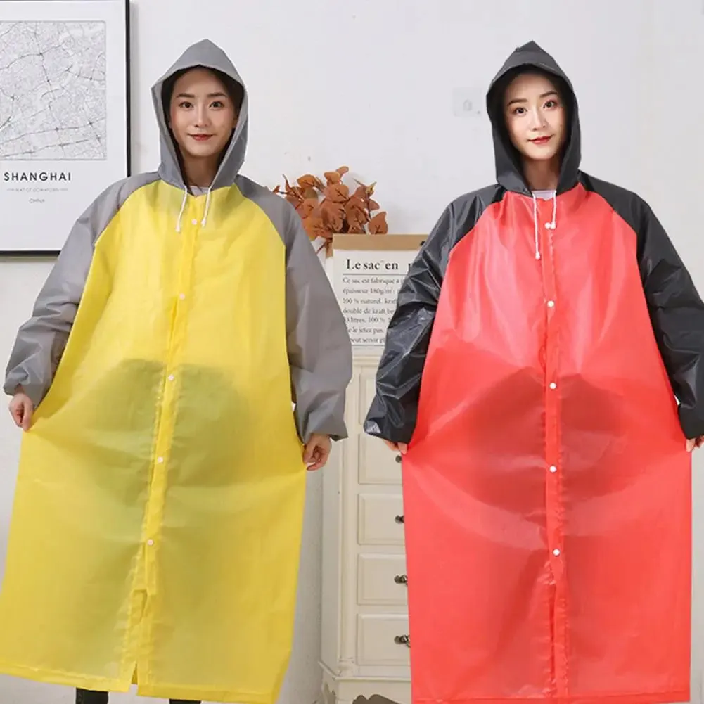 Lightweight Hooded EVA Raincoat - Waterproof Long Raincoat for Travel, Hiking & Outdoor Activities