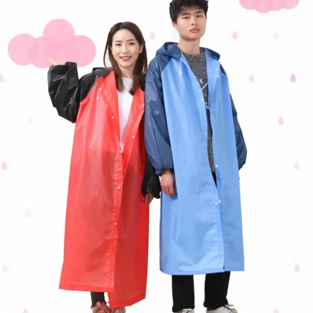 Lightweight Hooded EVA Raincoat - Waterproof Long Raincoat for Travel, Hiking & Outdoor Activities