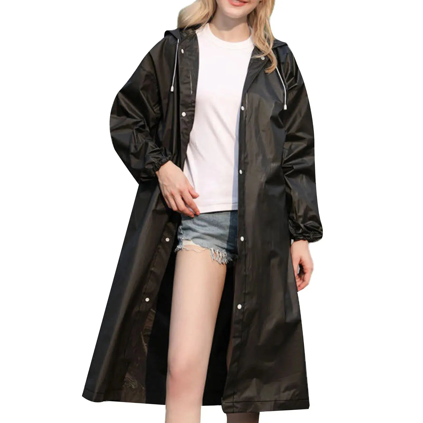 Lightweight Hooded EVA Raincoat - Waterproof Long Raincoat for Travel, Hiking & Outdoor Activities