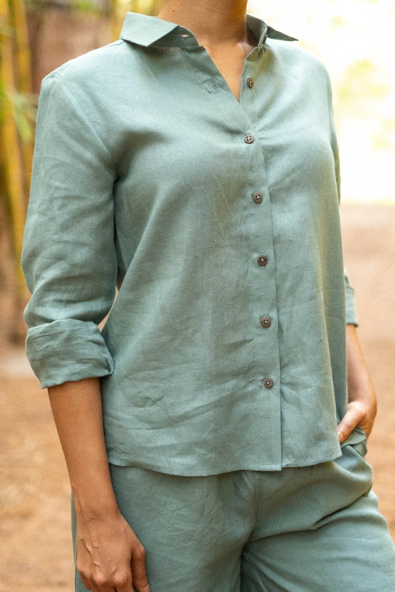 Linen Co-ord Set with Day Shirt and Oversized Pants