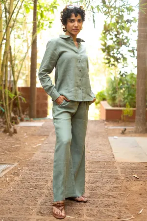 Linen Co-ord Set with Day Shirt and Oversized Pants