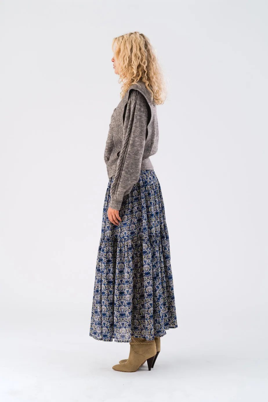 Lollys Laundry Sunset Maxi Skirt - Blue Print