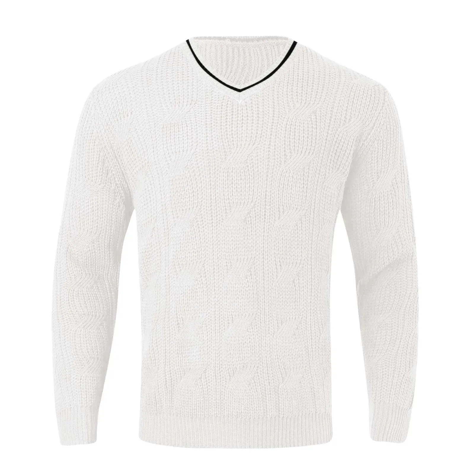 Luca Cable Knit V-Neck Sweater