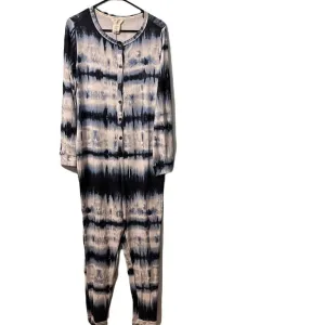 Lucky Brand Tie Dye Long Johns Pajamas Size Large NEW NWT