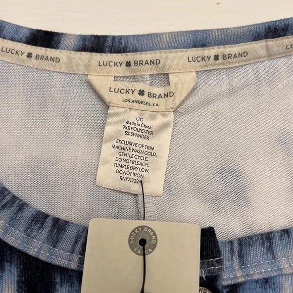 Lucky Brand Tie Dye Long Johns Pajamas Size Large NEW NWT