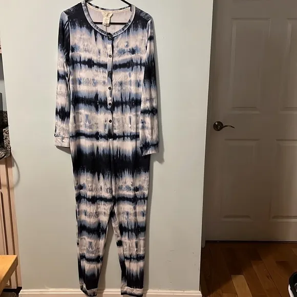 Lucky Brand Tie Dye Long Johns Pajamas Size Large NEW NWT