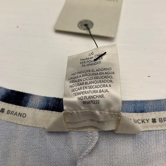 Lucky Brand Tie Dye Long Johns Pajamas Size Large NEW NWT