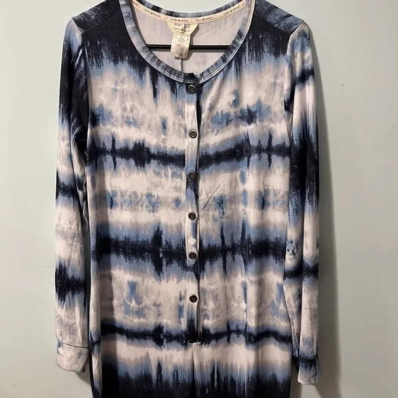 Lucky Brand Tie Dye Long Johns Pajamas Size Large NEW NWT