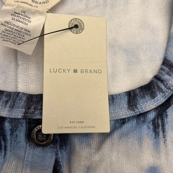 Lucky Brand Tie Dye Long Johns Pajamas Size Large NEW NWT