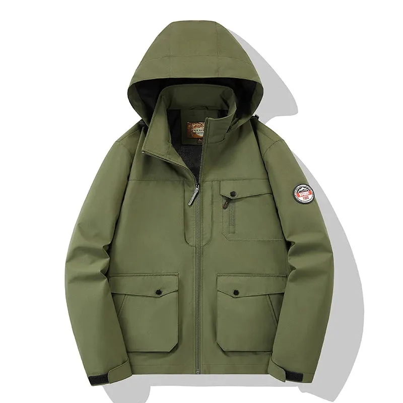 Man New Multiple Pockets Leisure Jacket Spring Autumn Outdoors Windproof Waterproof Lightweight And Thin Ventilation Motion Coat
