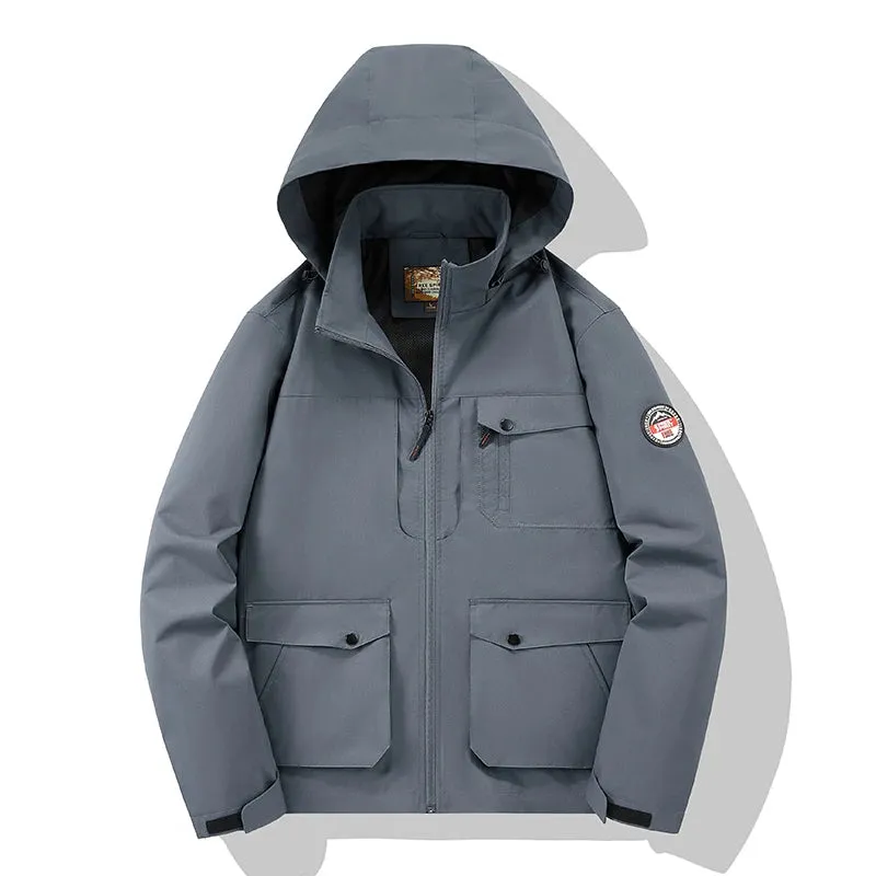 Man New Multiple Pockets Leisure Jacket Spring Autumn Outdoors Windproof Waterproof Lightweight And Thin Ventilation Motion Coat