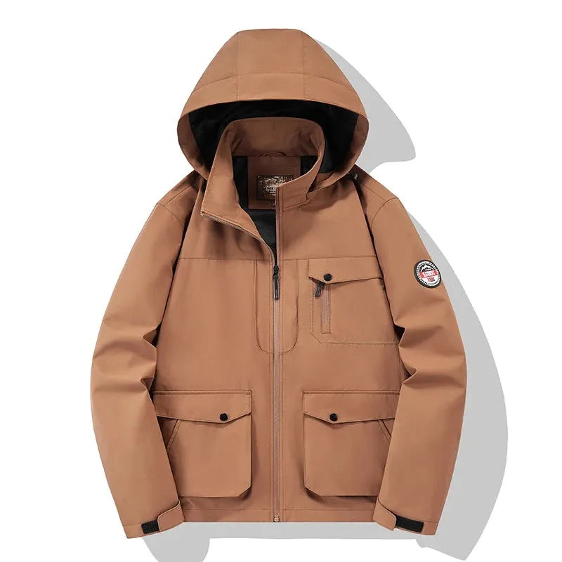 Man New Multiple Pockets Leisure Jacket Spring Autumn Outdoors Windproof Waterproof Lightweight And Thin Ventilation Motion Coat