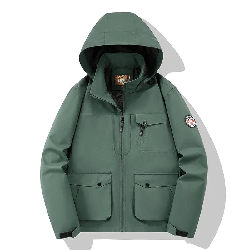 Man New Multiple Pockets Leisure Jacket Spring Autumn Outdoors Windproof Waterproof Lightweight And Thin Ventilation Motion Coat