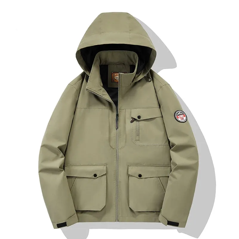 Man New Multiple Pockets Leisure Jacket Spring Autumn Outdoors Windproof Waterproof Lightweight And Thin Ventilation Motion Coat