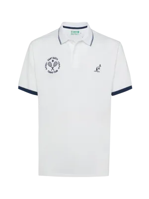 Man white cotton piquet polo shirt Beverly Hills | AUSTRALIAN BRAND SPECIAL EDITION