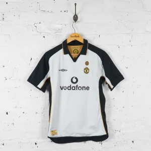 Manchester United 2001 Centenary Away Football Shirt - White/Gold - S