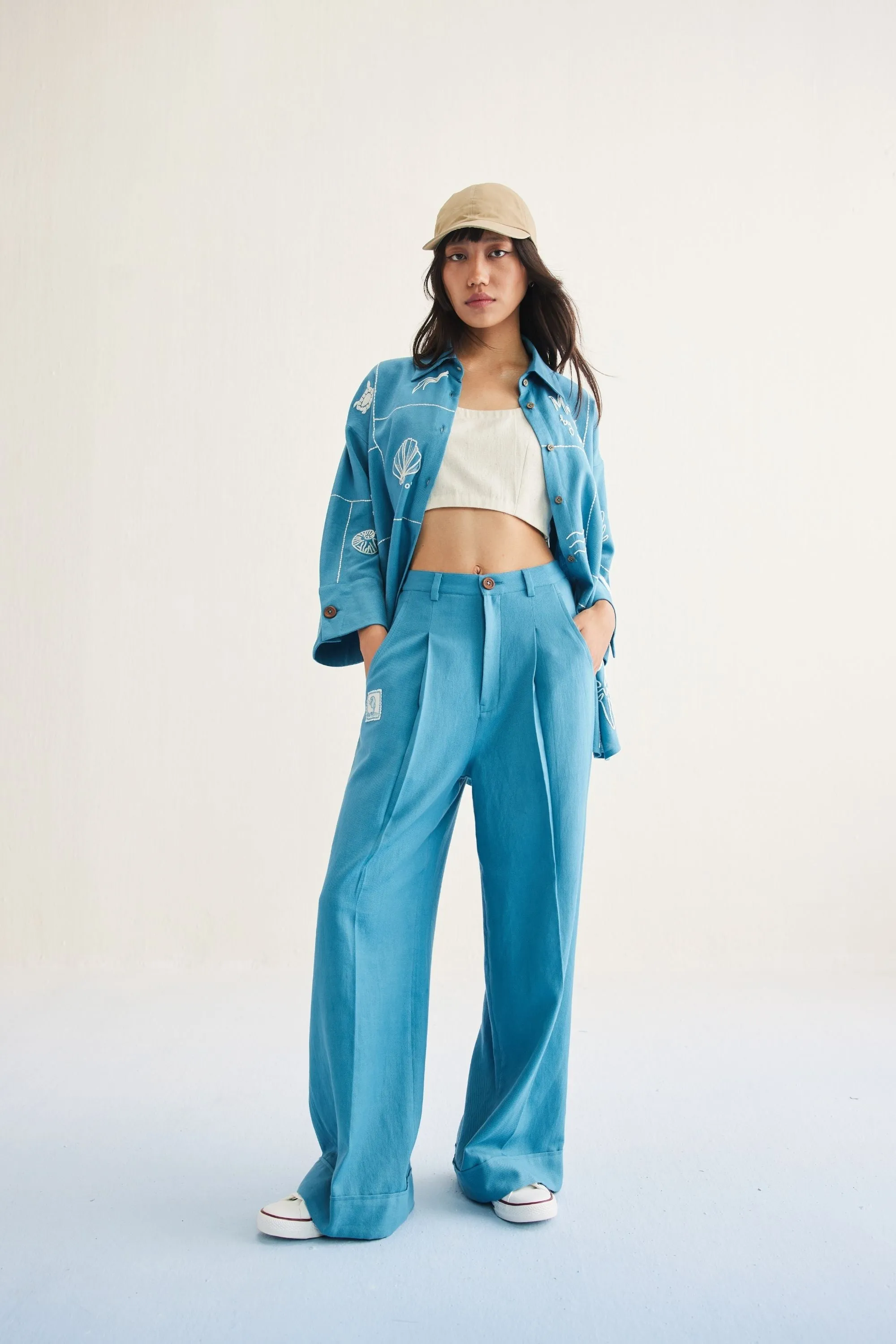 Meet Me By The Sea Handwoven Twill Trousers