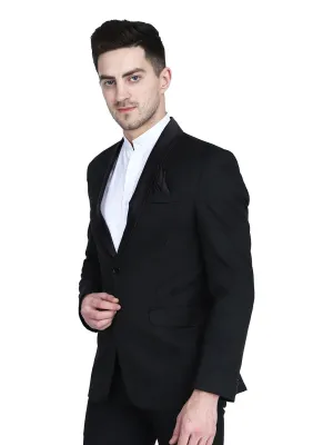Men Black Tuxedo Blazer With Hanky