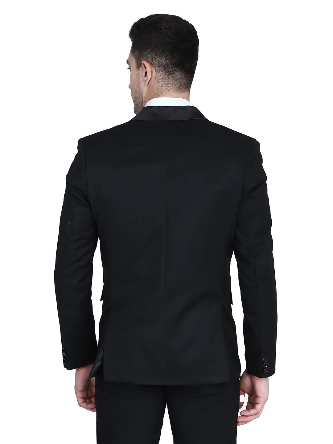 Men Black Tuxedo Blazer With Hanky