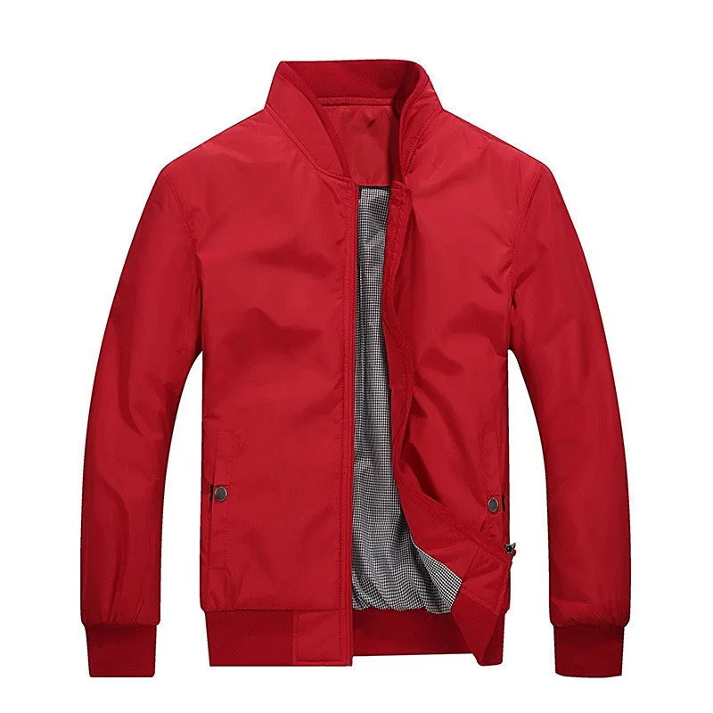 Men Bomber Jacket Brand Clothing Thin Mens Jackets and Coats Solid Clothing Men Jacket 049