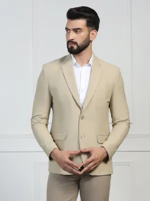 Men Corduroy Beige Blazer
