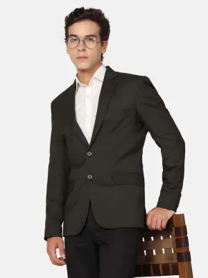 Men Green Check Blazer