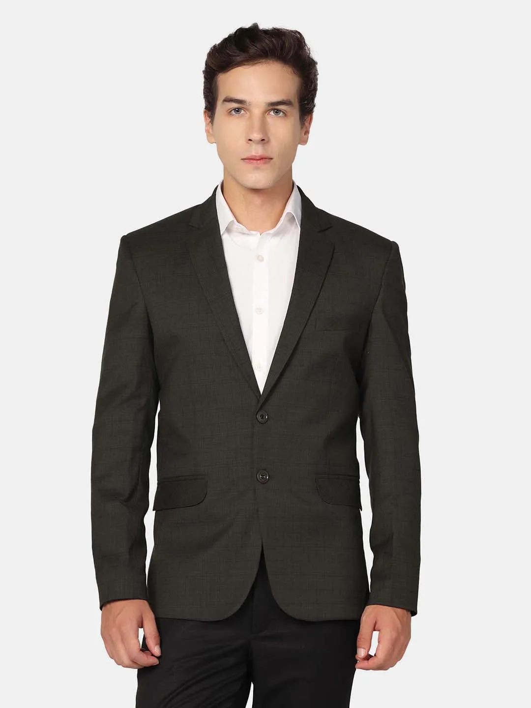 Men Green Check Blazer