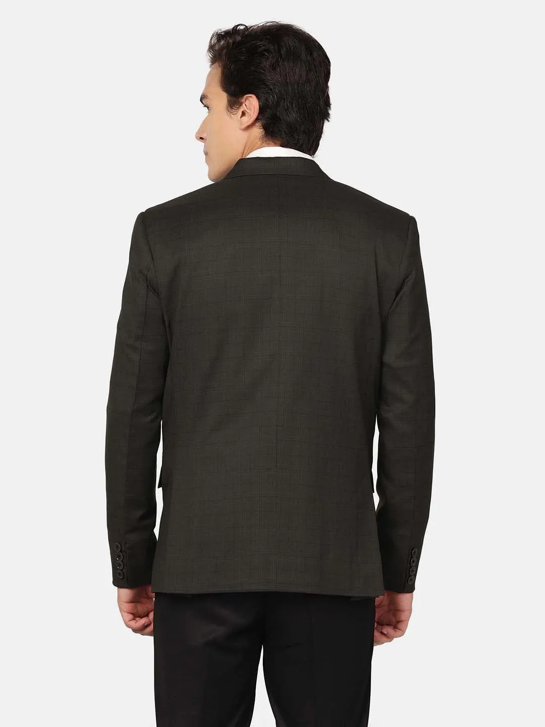 Men Green Check Blazer