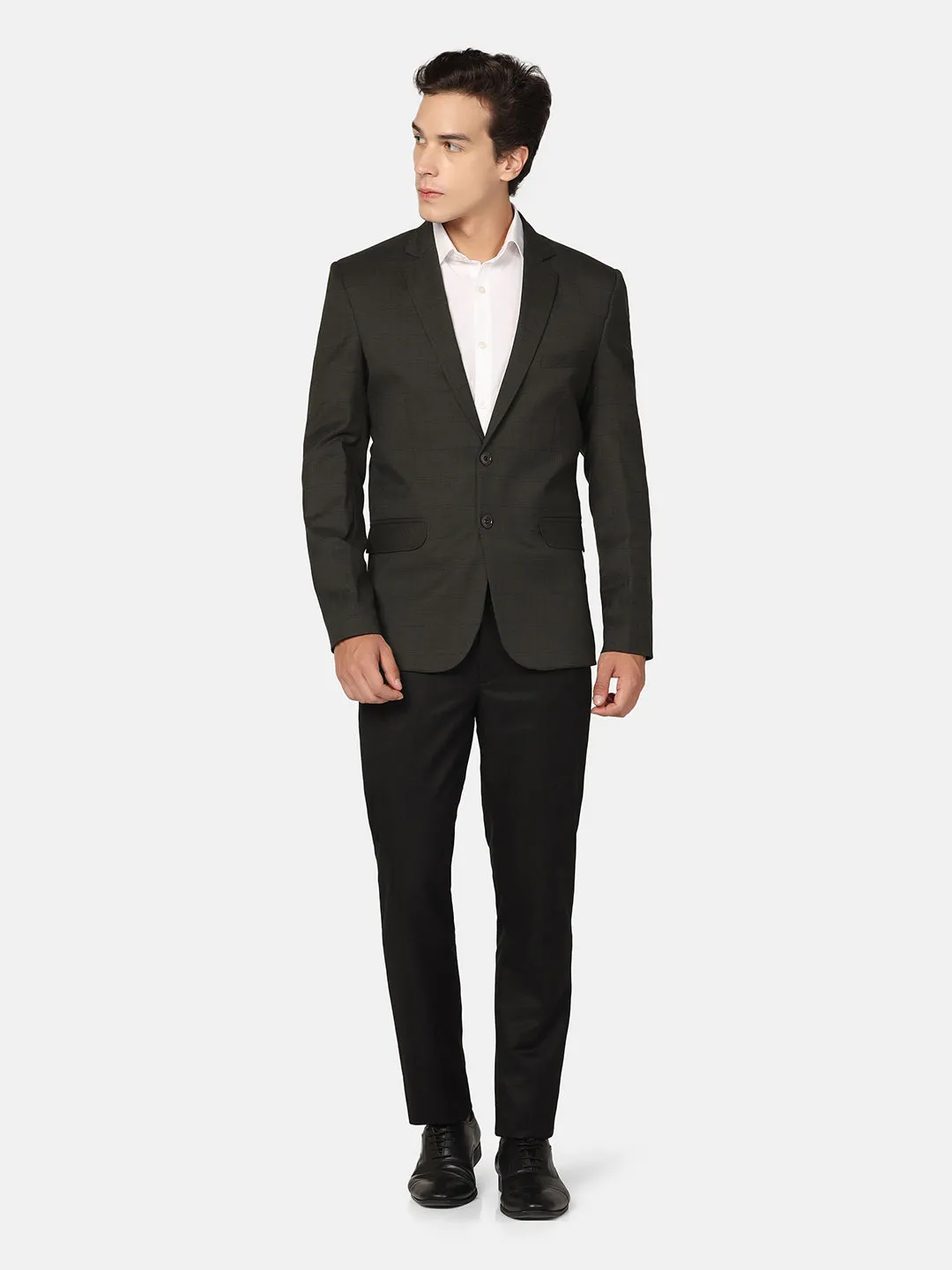 Men Green Check Blazer