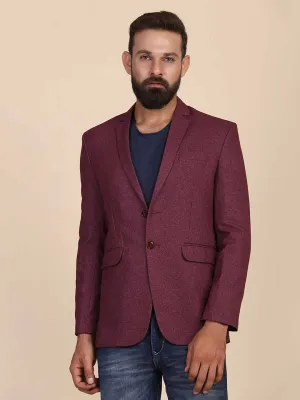 Men Suede Maroon Blazer