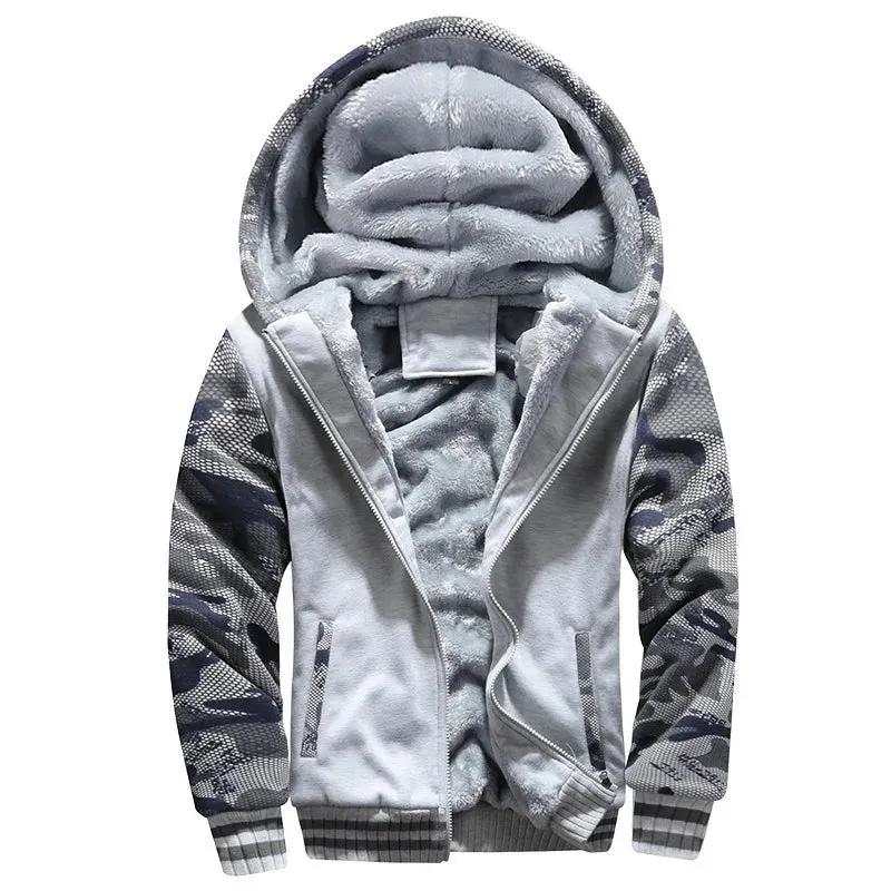 Men's Camouflage Thicken Winter Jacket - Fleece Long Sleeve Coat, Casual Hoodies, Streetwear Men's Coats