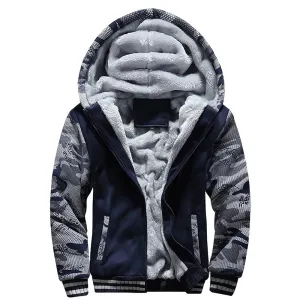 Men's Camouflage Thicken Winter Jacket - Fleece Long Sleeve Coat, Casual Hoodies, Streetwear Men's Coats