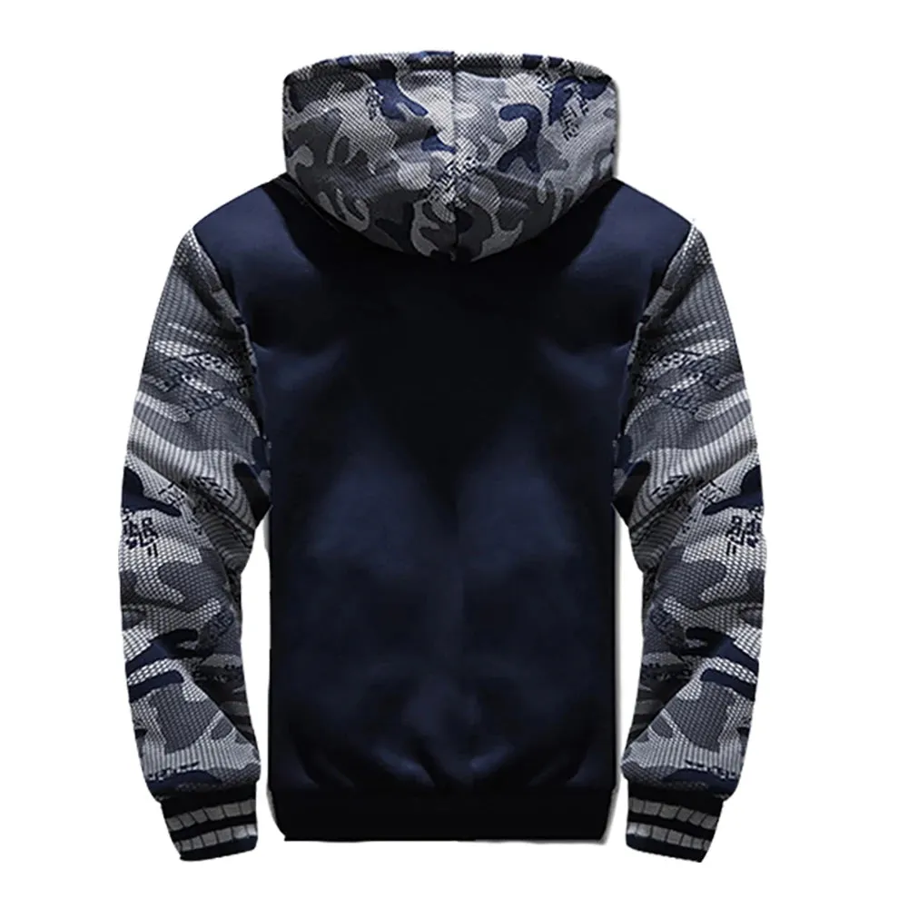 Men's Camouflage Thicken Winter Jacket - Fleece Long Sleeve Coat, Casual Hoodies, Streetwear Men's Coats