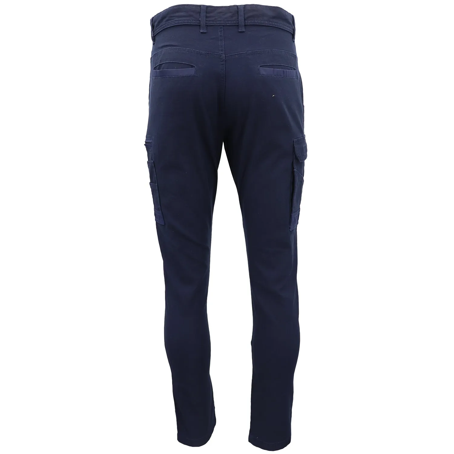 Men's Cotton Drill Cargo Work Pants UPF 50  13 Pockets Tradies Workwear Trousers, White, 38