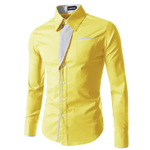 Mens Formal Business Shirts Casual Slim Long Sleeve Dresse Shirts Camisa Masculina Casual Shirts Asian Size M-4XL 8012