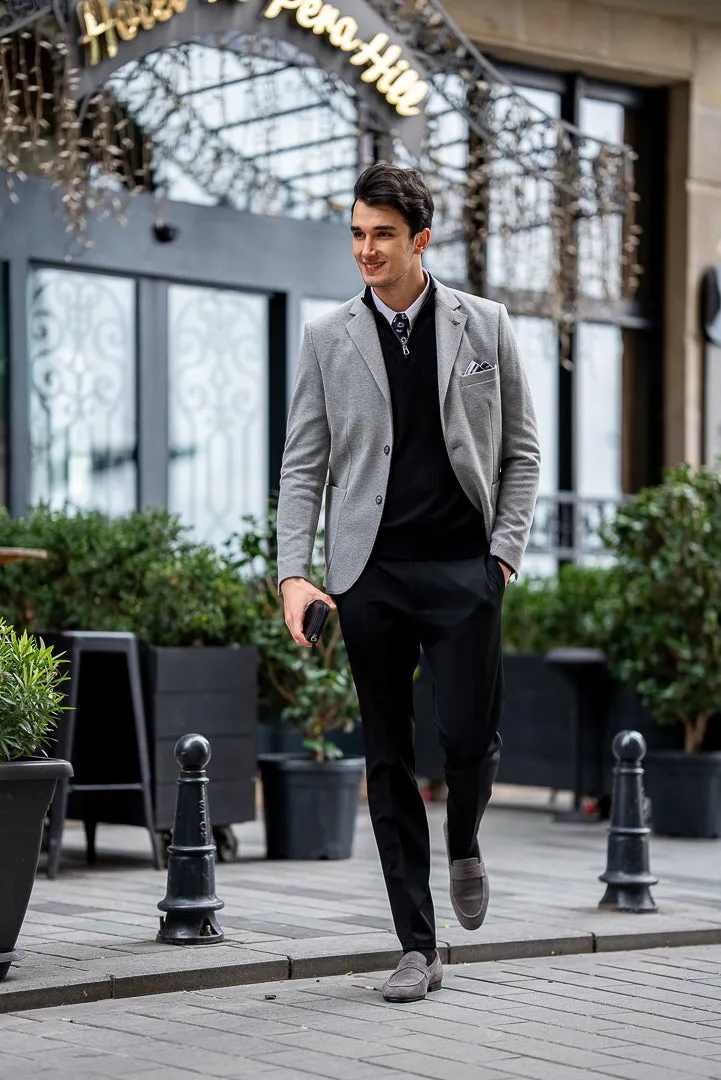 Men's Grey Slim Fit Blazers