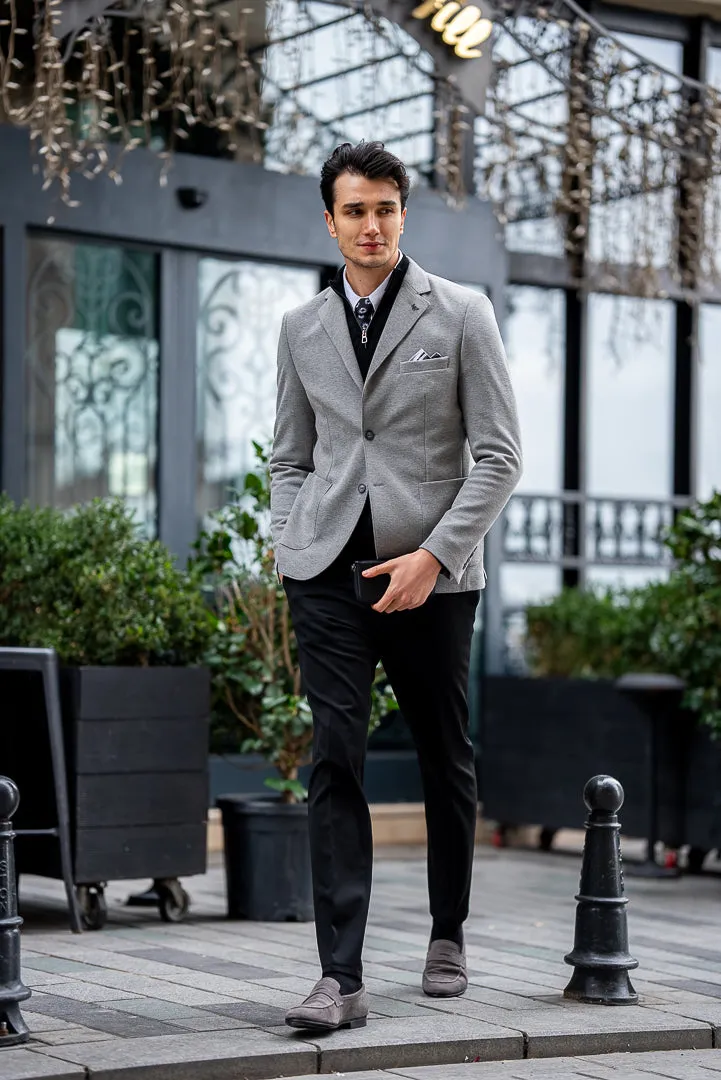 Men's Grey Slim Fit Blazers