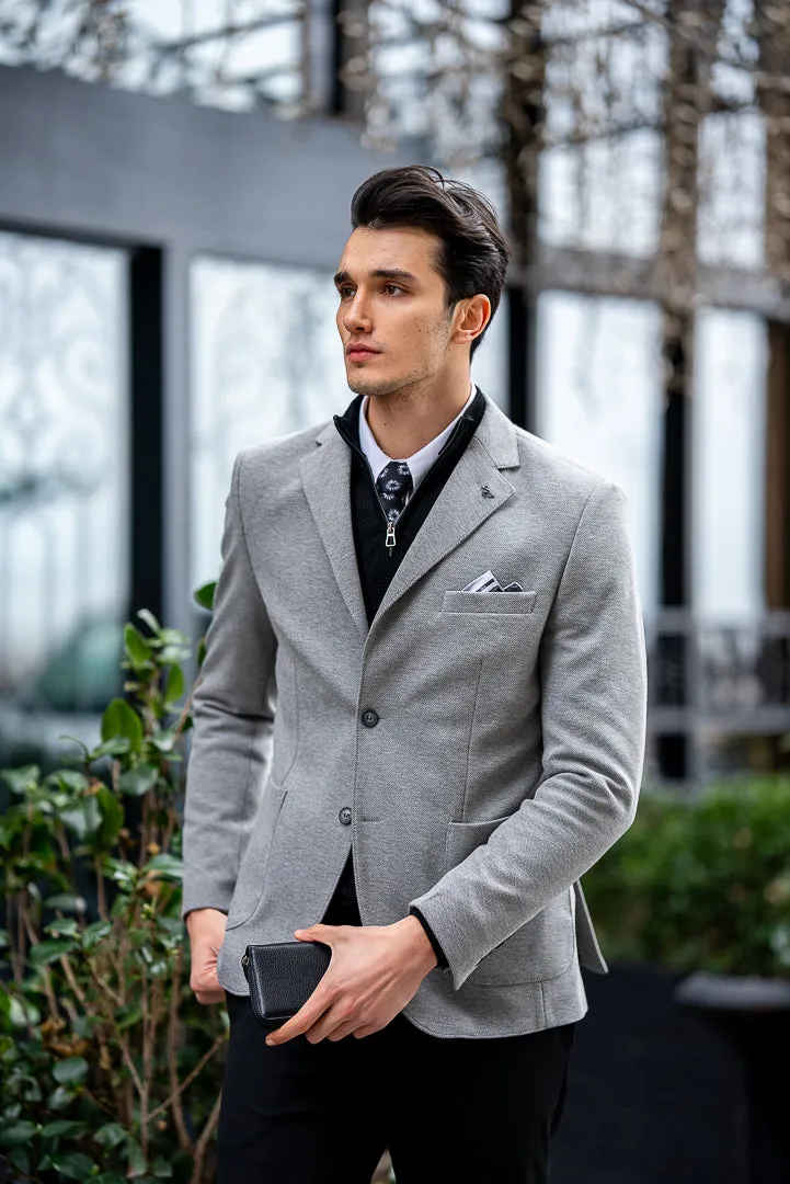 Men's Grey Slim Fit Blazers