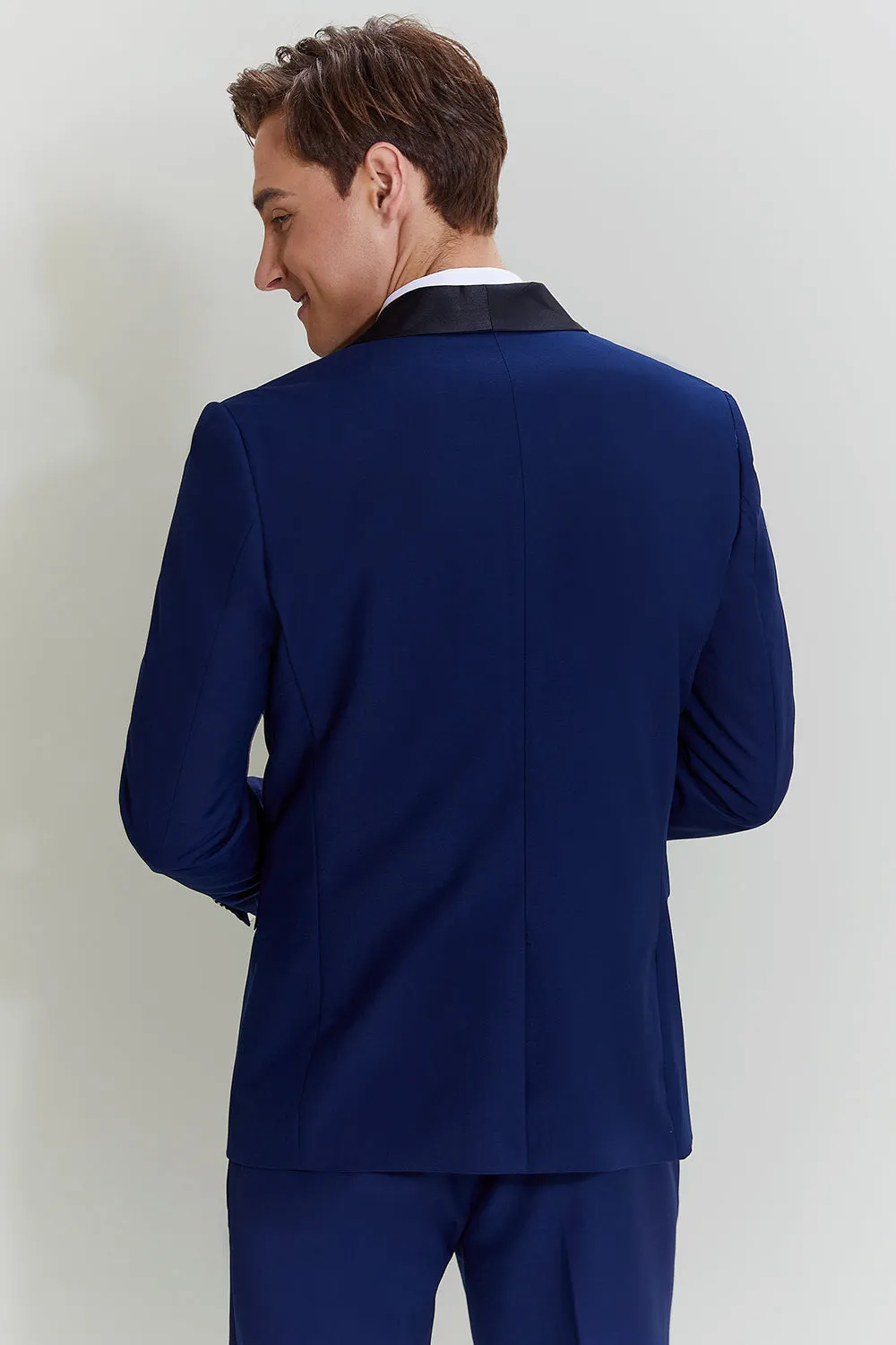 Men's Navy 3-piece One Button Slim Fit Party Suits