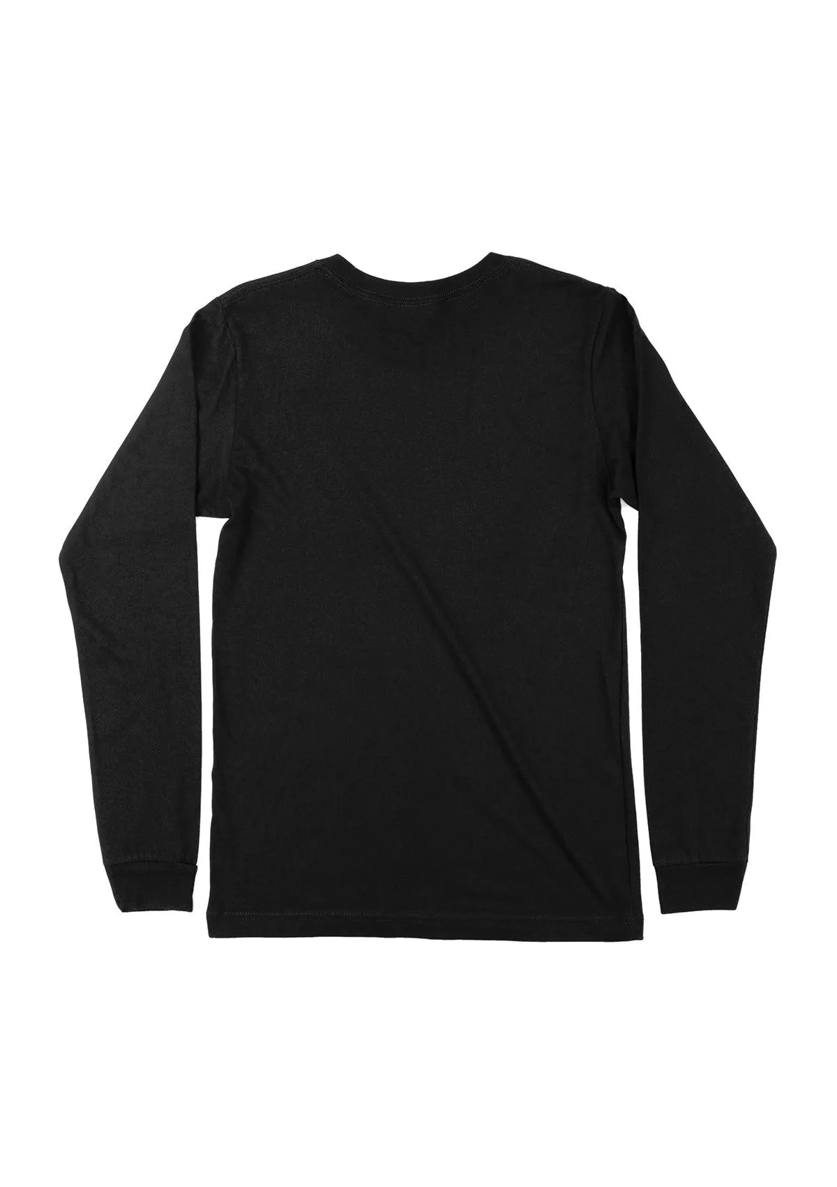 Mens T-Shirts Long Sleeve Crew Neck Midnight Black Tri-Blend